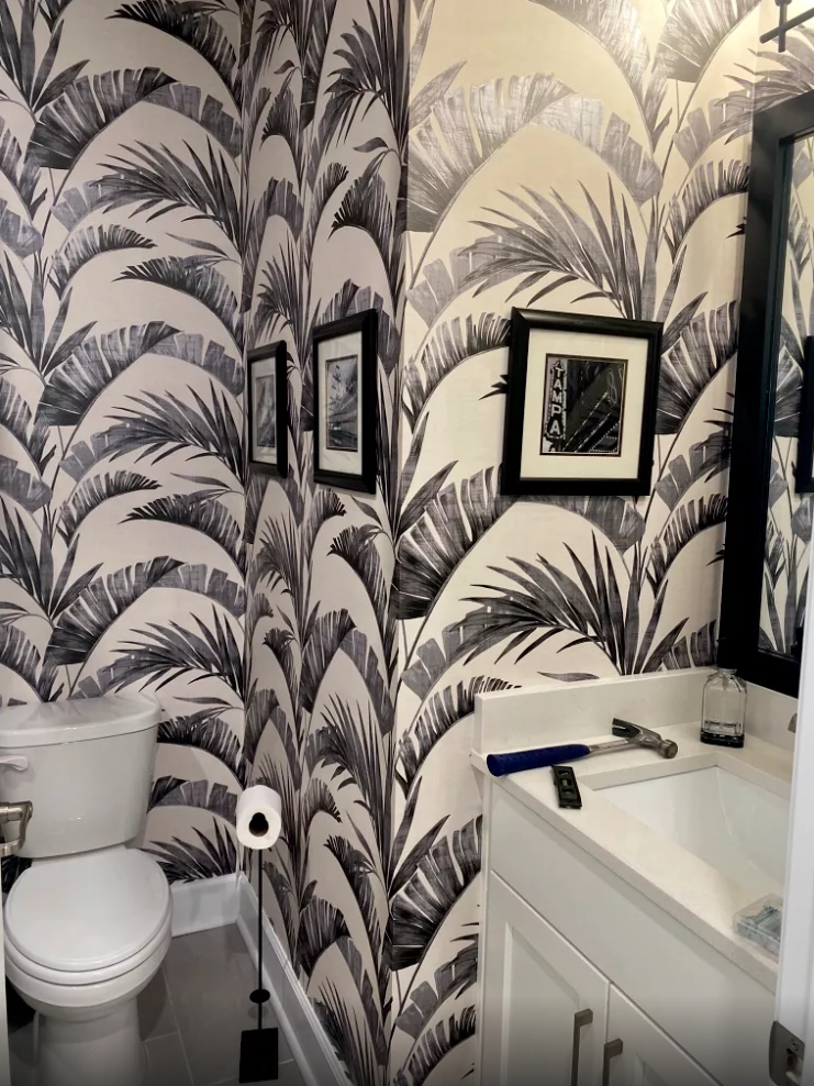 Wallpaper being prepared for removal